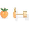 imagePAVOI 14K Gold Plated Sterling Silver Posts Enamel Flatback Stud Earrings for Women  Colored Chili Pepper Strawberry Peach Cherry Emoji Screwback Earrings  Dainty Helix Cartilage Piercing JewelryPeach