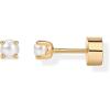 imagePAVOI 14K Gold Plated Sterling Silver Posts Mini Stud Flat Back Earrings for Women  Helix Cartilage Piercing Jewelry  Dainty Pearl Star Cluster Cubic Zirconia Lotus Climber Screw BacksPearl Stud
