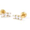 imagePAVOI 14K Gold Plated Sterling Silver Posts Mini Stud Flat Back Earrings for Women  Helix Cartilage Piercing Jewelry  Dainty Pearl Star Cluster Cubic Zirconia Lotus Climber Screw BacksPearl Cluster