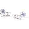 imagePAVOI 14K Gold Plated Sterling Silver Posts Mini Stud Flat Back Earrings for Women  Helix Cartilage Piercing Jewelry  Dainty Pearl Star Cluster Cubic Zirconia Lotus Climber Screw BacksPearl Cluster