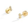 imagePAVOI 14K Gold Plated Sterling Silver Posts Mini Stud Flat Back Earrings for Women  Helix Cartilage Piercing Jewelry  Dainty Pearl Star Cluster Cubic Zirconia Lotus Climber Screw BacksClimber Stud