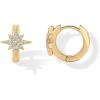 imagePAVOI 14K Gold Plated Sterling Silver Posts Small Huggie Hoop Earrings for Women  Trendy Celestial North Star Butterfly Heart Hoop Earrings  Cubic Zirconia Cute Gold Motif JewelryNorth Star