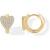 imagePAVOI 14K Gold Plated Sterling Silver Posts Small Huggie Hoop Earrings for Women  Trendy Celestial North Star Butterfly Heart Hoop Earrings  Cubic Zirconia Cute Gold Motif JewelryHeart