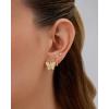 imagePAVOI 14K Gold Plated Sterling Silver Posts Small Huggie Hoop Earrings for Women  Trendy Celestial North Star Butterfly Heart Hoop Earrings  Cubic Zirconia Cute Gold Motif JewelryButterfly