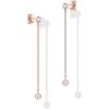 imagePAVOI 14K Gold Plated Sterling Silver Posts Station Linear Dangle Earrings for Women  Simulated Diamond Chain Drop EarringsRose Gold