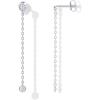 imagePAVOI 14K Gold Plated Sterling Silver Posts Station Linear Dangle Earrings for Women  Simulated Diamond Chain Drop EarringsWhite Gold