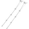 imagePAVOI 14K Gold Plated Sterling Silver Posts Station Linear Dangle Earrings for Women  Simulated Diamond Chain Drop EarringsWhite Gold