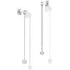 imagePAVOI 14K Gold Plated Sterling Silver Posts Station Linear Dangle Earrings for Women  Simulated Diamond Chain Drop EarringsWhite Gold