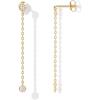 imagePAVOI 14K Gold Plated Sterling Silver Posts Station Linear Dangle Earrings for Women  Simulated Diamond Chain Drop EarringsYellow Gold