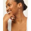 imagePAVOI 14K Gold Plated Sterling Silver Posts Station Linear Dangle Earrings for Women  Simulated Diamond Chain Drop EarringsYellow Gold