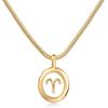 imagePAVOI 14K Gold Plated Unique Floating Astrology Pendant Necklace for Women  Horoscope Charm Necklace  Dainty Zodiac GiftsYellow Gold