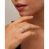 imagePAVOI 14K Gold Plated Wavy Cubic Zirconia Stackable Ring for Women  Twisted Wave CZ Band  Delicate Eternity RingsWhite Gold
