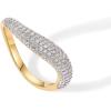 imagePAVOI 14K Gold Plated Wavy Cubic Zirconia Stackable Ring for Women  Twisted Wave CZ Band  Delicate Eternity RingsYellow Gold