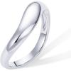 imagePAVOI 14K Gold Plated Wavy Stackable Ring for Women  Twisted Wave Band  Delicate Eternity RingsWhite Gold