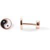 imagePAVOI 14K Gold Plated 925 Sterling Silver Posts Pair of Flat Back Stud Earrings for Women  Cartilage Helix Piercing  Heart Moon Snake Smiley Butterfly Yin and Yang North Star EarringYin and Yang