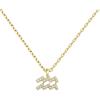 imagePAVOI 14K Gold Plated Cubic Zirconia Astrology Necklaces for Women  Zodiac Pendant Jewelry Gifts  Zodiac Sign Pendant NecklacesAquarius
