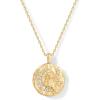 imagePAVOI 14K Gold Plated Engraved Hammered Oval Coin Pendant Necklace for Women  Hamsa Stars Bohemian Pendant Adjustable Chain Necklaces  Calm Inspirational Secret PhrasesYellow Gold