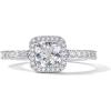 imagePAVOI 14K Gold Plated Halo Ring  Heart Ring for Women  Square Round Promise Rings for HerWhite Gold