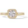 imagePAVOI 14K Gold Plated Halo Ring  Heart Ring for Women  Square Round Promise Rings for HerYellow Gold