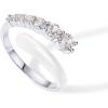 imagePAVOI 14K Gold Plated Stackable Rings for Women  Open Twist Wavy Colored Enamel and Cubic Zirconia Rings  Blue White Purple Enamel Eternity BandsWhite Gold  White Enamel