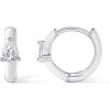 imagePAVOI 14K Gold Plated Sterling Silver Post Earrings for Women  Colored Enamel Cubic Zirconia Huggie Hoop Earrings  Blue Pink Purple White JewelryWhite Gold  White Enamel