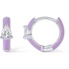 imagePAVOI 14K Gold Plated Sterling Silver Post Earrings for Women  Colored Enamel Cubic Zirconia Huggie Hoop Earrings  Blue Pink Purple White JewelryWhite Gold  Purple Enamel