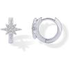 imagePAVOI 14K Gold Plated Sterling Silver Posts Small Huggie Hoop Earrings for Women  Trendy Celestial North Star Butterfly Heart Hoop Earrings  Cubic Zirconia Cute Gold Motif JewelryNorth Star