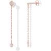 imagePAVOI 14K Gold Plated Sterling Silver Posts Station Linear Dangle Earrings for Women  Simulated Diamond Chain Drop EarringsRose Gold