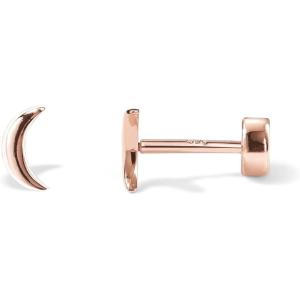 imagePAVOI 14K Gold Plated 925 Sterling Silver Posts Pair of Flat Back Stud Earrings for Women  Cartilage Helix Piercing  Heart Moon Snake Smiley Butterfly Yin and Yang North Star EarringMoon