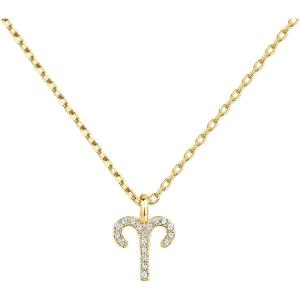 imagePAVOI 14K Gold Plated Cubic Zirconia Astrology Necklaces for Women  Zodiac Pendant Jewelry Gifts  Zodiac Sign Pendant NecklacesAries