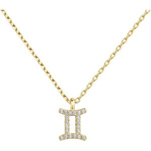 imagePAVOI 14K Gold Plated Cubic Zirconia Astrology Necklaces for Women  Zodiac Pendant Jewelry Gifts  Zodiac Sign Pendant NecklacesGemini