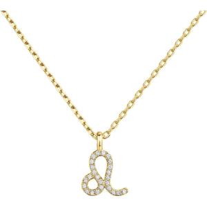 imagePAVOI 14K Gold Plated Cubic Zirconia Astrology Necklaces for Women  Zodiac Pendant Jewelry Gifts  Zodiac Sign Pendant NecklacesLeo