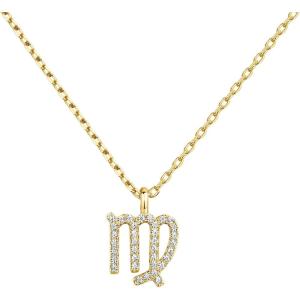 imagePAVOI 14K Gold Plated Cubic Zirconia Astrology Necklaces for Women  Zodiac Pendant Jewelry Gifts  Zodiac Sign Pendant NecklacesVirgo