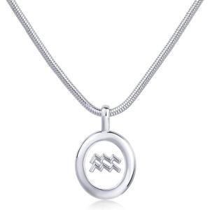 imagePAVOI 14K Gold Plated Unique Floating Astrology Pendant Necklace for Women  Horoscope Charm Necklace  Dainty Zodiac GiftsWhite Gold