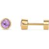 imagePAVOI 14K Gold Plated 925 Sterling Silver Post Colored Cubic Zirconia Flatback Earrings for Women  Small Cartilage Stud Earring  Helix Piercing JewelryPurple