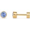 imagePAVOI 14K Gold Plated 925 Sterling Silver Post Colored Cubic Zirconia Flatback Earrings for Women  Small Cartilage Stud Earring  Helix Piercing JewelryBlue