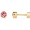 imagePAVOI 14K Gold Plated 925 Sterling Silver Post Colored Cubic Zirconia Flatback Earrings for Women  Small Cartilage Stud Earring  Helix Piercing JewelryPink