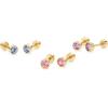 imagePAVOI 14K Gold Plated 925 Sterling Silver Post Colored Cubic Zirconia Flatback Earrings for Women  Small Cartilage Stud Earring  Helix Piercing JewelryBlue