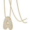 imagePAVOI 14K Gold Plated Cubic Zirconia Bubble Letter Initial Necklaces for Women  Gold Balloon Necklace Letter  Chunky Pendant NecklacesA