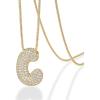 imagePAVOI 14K Gold Plated Cubic Zirconia Bubble Letter Initial Necklaces for Women  Gold Balloon Necklace Letter  Chunky Pendant NecklacesC