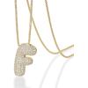 imagePAVOI 14K Gold Plated Cubic Zirconia Bubble Letter Initial Necklaces for Women  Gold Balloon Necklace Letter  Chunky Pendant NecklacesF