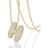 imagePAVOI 14K Gold Plated Cubic Zirconia Bubble Letter Initial Necklaces for Women  Gold Balloon Necklace Letter  Chunky Pendant NecklacesH