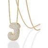 imagePAVOI 14K Gold Plated Cubic Zirconia Bubble Letter Initial Necklaces for Women  Gold Balloon Necklace Letter  Chunky Pendant NecklacesJ
