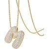 imagePAVOI 14K Gold Plated Cubic Zirconia Bubble Letter Initial Necklaces for Women  Gold Balloon Necklace Letter  Chunky Pendant NecklacesM