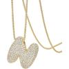 imagePAVOI 14K Gold Plated Cubic Zirconia Bubble Letter Initial Necklaces for Women  Gold Balloon Necklace Letter  Chunky Pendant NecklacesN
