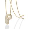 imagePAVOI 14K Gold Plated Cubic Zirconia Bubble Letter Initial Necklaces for Women  Gold Balloon Necklace Letter  Chunky Pendant NecklacesP
