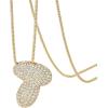 imagePAVOI 14K Gold Plated Cubic Zirconia Bubble Letter Initial Necklaces for Women  Gold Balloon Necklace Letter  Chunky Pendant NecklacesT