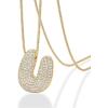 imagePAVOI 14K Gold Plated Cubic Zirconia Bubble Letter Initial Necklaces for Women  Gold Balloon Necklace Letter  Chunky Pendant NecklacesU