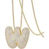 imagePAVOI 14K Gold Plated Cubic Zirconia Bubble Letter Initial Necklaces for Women  Gold Balloon Necklace Letter  Chunky Pendant NecklacesW
