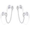 imagePAVOI 14K Gold Plated Delicate CZ Chain Earrings for Women  Double Piercing Dangle Chain Studs  Cubic Zirconia EarscapesWhite Gold